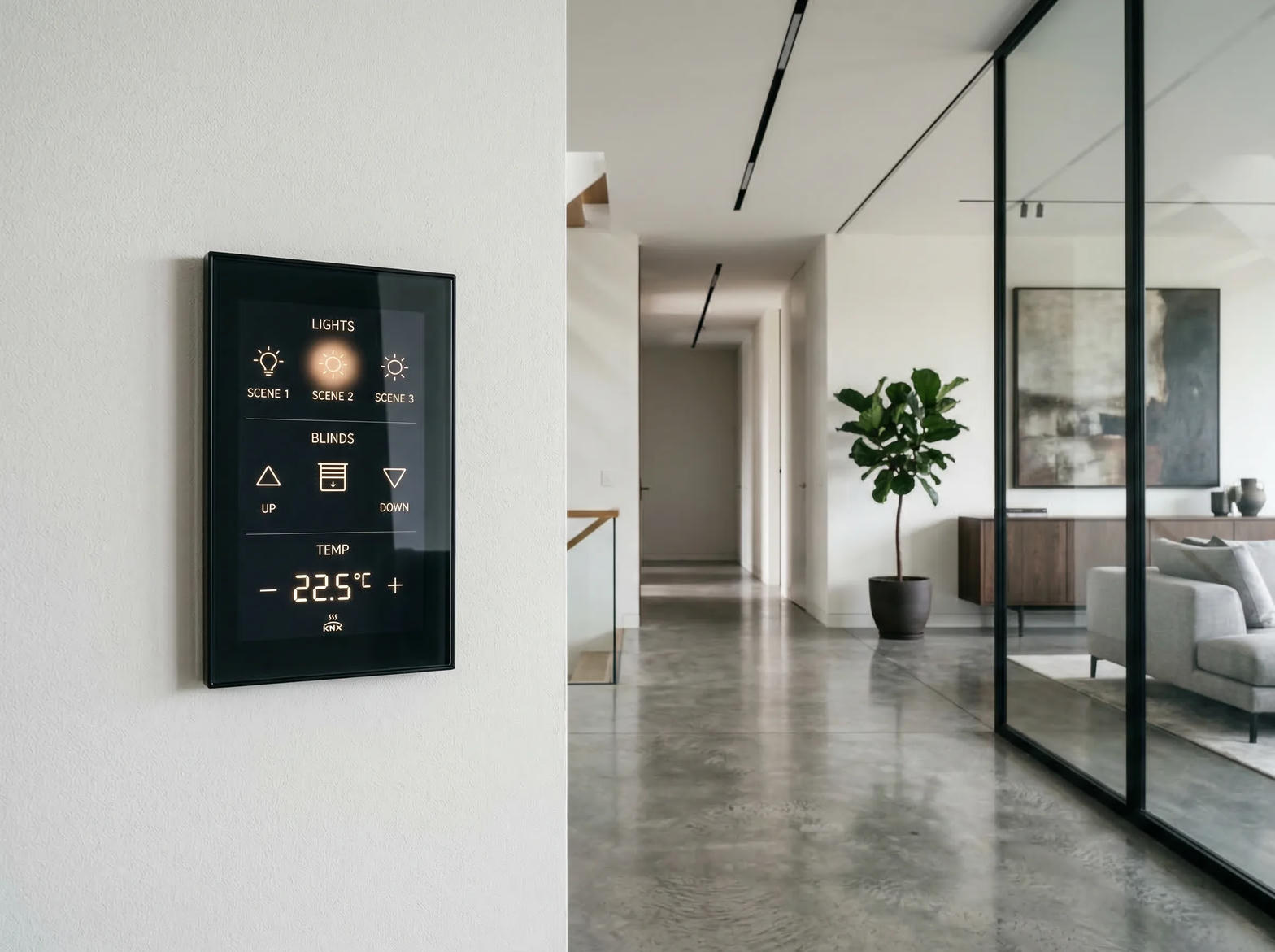 Wohnraum mit smarter Beleuchtung